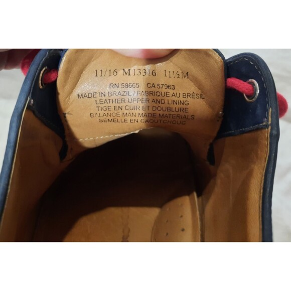 1901 Saddle Shoes Oxford Leather Suede Lace Up Derby Navy Blue & Red Mens 11.5 main image 13